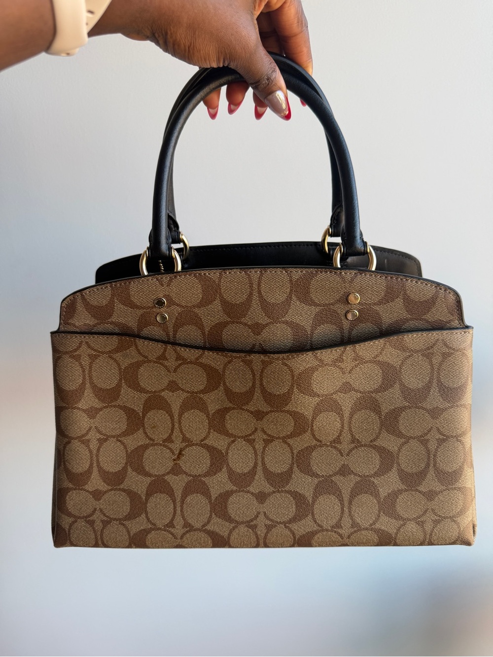 Coach Brown Signature Lillie CarryAll Bag | Purse - Picture 3 of 7